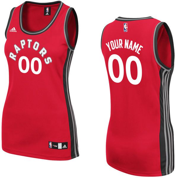 Women Toronto Raptors Adidas Red Custom Replica Home NBA Jersey
